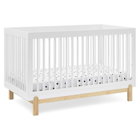 Amazon.com : Delta Children Poppy 4-in-1 Convertible Crib, Greenguard Gold Certified, Bianca White/Natural : Baby Delta Crib, Baby Cribs Convertible, Nursery Furniture Collections, Modern Crib, Baby Nursery Furniture, Daybed Sofa, Mattress Support, Delta Children, Convertible Crib