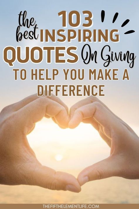 Discover a collection of meaningful quotes about giving and experience the amazing effects of generosity. Dive into inspiring words that celebrate the happiness of giving, from doing kind things for others to sharing love and compassion. Get inspired by the beauty of generosity and let these quotes motivate you to make a positive impact on other people's lives. Embrace the joy of giving and spread kindness everywhere you go! #quotes #givingquotes #love Quotes For Giving To Others, Making A Difference Quotes Inspiration, Helping Those In Need Quotes, Quotes About Inspiring Others, You Make A Difference Quotes Inspiration, Quotes About Impact, Sharing Food Quotes, Quotes On Loving Others, Quotes On Giving To Others