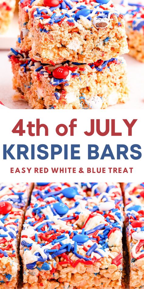 4th Of July Desserts Rice Krispies, Patriotic Rice Krispies, Kid Fourth Of July Snacks, Memorial Day Rice Krispie Treats, Red And Blue Desserts, 4th Of July Rice Krispie Treats Ideas, Patriotic Rice Krispy Treats, Fourth Of July Rice Krispie Treats, Red White And Blue Rice Krispie Treats