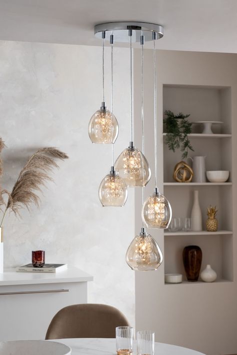 Landing Lighting, Farmhouse Hallway, Cluster Pendant Lighting, Cluster Lights, Crystal Pendant Lighting, Dining Lighting, Cluster Pendant, Elegant Lighting, Feature Light