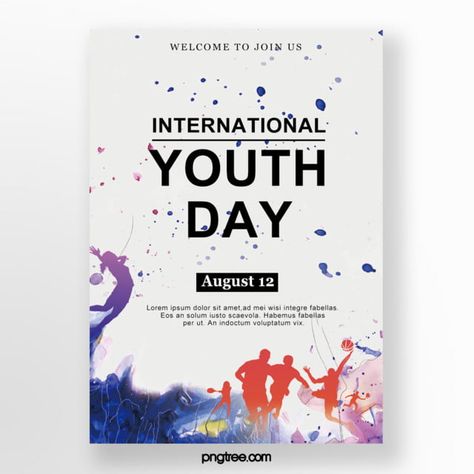 Watercolor Sports Youth Festival Poster Youth Day Sports Day Poster, Travel Brochure Design, International Youth Day, Day Template, Fireworks Festival, Festival Theme, Marketing Poster, Youth Day, Festival Poster