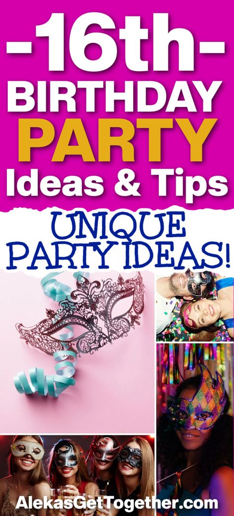 Are you planning a 16th birthday party? Are you looking for a unique birthday party theme that everyone will remember? Do you have to stick to a budget? Let us help you! Places To Have A Sweet 16 Party, Low Key Sweet 16 Birthday Ideas, Themes For 16th Birthday Party, Girls 16th Birthday Party Ideas, Simple Sweet 16 Party Ideas, Sweet 16 Themes Unique, 16th Birthday Party Themes, Sweet 16 Theme Ideas, Sweet 16 Party Ideas Themes 16th Birthday