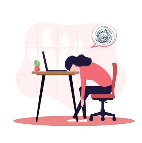 Tired Person, Tired Girl, Burnout Syndrome, Communication Theory, Communication Problems, Day Illustration, Working Drawing, Bored At Work, Illustration Art Girl