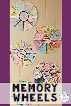 Are you looking for a fun end of the year activity for elementary or middle schoolers? Check out these memory wheels-students love creating them! Last Days Of School, End Of The Year Activities, End Of Year Activities, Middle Schoolers, End Of School Year, Beginning Of The School Year, Beginning Of School, End Of School, Middle School Math