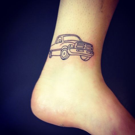 Dodge truck #tattoo #truck. Want a real food truck? visit www.PrestigeFoodTrucks.com Pick Up Truck Tattoo, Dodge Tattoo Ideas, Red Truck Tattoo, Pickup Truck Tattoo, Truck Tattoo Ideas, Truck Tattoos, Truck Tattoo, Amazon Fresh, Tattoos Simple