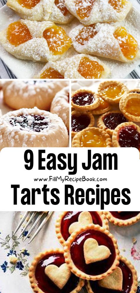 Jam Pastry Recipe, Queen Of Hearts Tarts Recipe, Easy Tart Recipes Simple, Queen Of Hearts Food Ideas, Queen Of Hearts Tarts, Tart Fillings Ideas, Jam Tarts Easy, Jam Tarts Recipe Simple, English Tarts