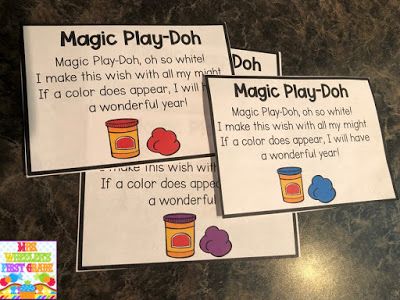 Magic Play Doh, Magic Playdough First Day Of School, Magic Playdough, Play Doe, Free Poems, First Week Activities, Activity For Kindergarten, Hidden Colors, School Labels