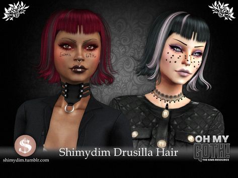 Vampire Hair Sims 4 Cc, Sims 4 Cc Nonbinary Hair, Sims 4 Cc Trad Goth Hair, Goth Clothing Sims 4 Cc, Goth Hair Cc Sims 4, Sims 4 Oh My Goth, Sims 4 Vampire Cc Hair, Sims 4 Cc Mall Goth, Sims 4 Gothic Hair