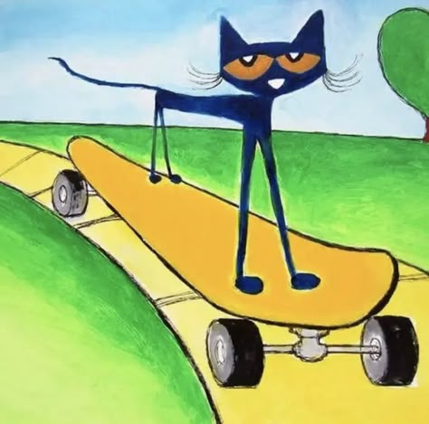 Pete The Cat, A Cat, Skateboard