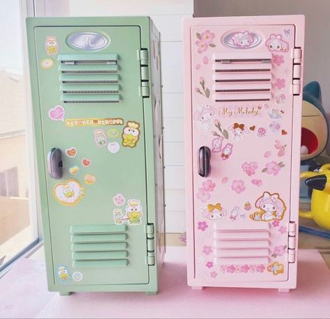 Mini Pink Locker, Pink Mini Locker, Mini Locker Aesthetic, Mini Locker Decor, Pink Kawaii Room Ideas, Kawaii Locker, Cute Items Aesthetic, Cute Lockers, Cute Items To Buy