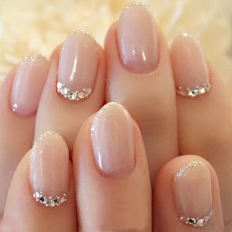 Engagement Nails, Wedding Nail Art Design, Wedding Manicure, Manicure Gel, Wedding Nails Design, Nail Art Wedding, Bride Nails, Diamond Nails, Crystal Nails