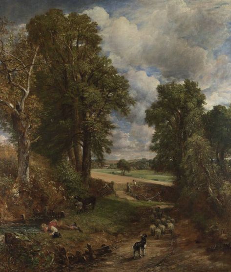 'The Cornfield' Wallpaper Mural | SurfaceView John Constable Paintings, Barbizon School, John Constable, Sheep Paintings, Classic Artwork, Oil Painting Reproductions, Landscape Artist, Painting Reproductions, Salisbury