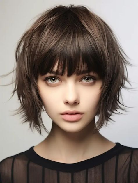 31 Short Layered Haircuts 2024: Timeless Trends Reinvented Hair Short Layers, Airy Bangs, Straight Hair Short, Rocker Hair, Haircuts 2024, Layered Haircuts For Women, Chic Short Haircuts, Layered Haircuts With Bangs, School Mom