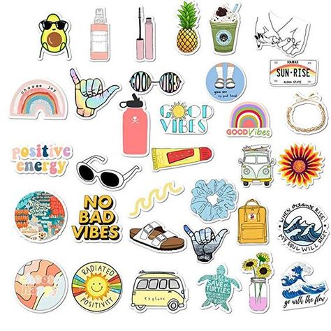 Amazon.com: VSCO Stickers for Hydro Flask, Girls Stuff Cute Waterproof Trendy Stickers #StickerDesign Sticker Sleeve Tattoos For Women, Sanrio Stickers Printable, Sticker Reaction, Sticker Sheets Aesthetic, Sticker Reward Chart, Qr Sticker, Art Aesthetic Vintage, Naruto Stickers, Sheets Aesthetic