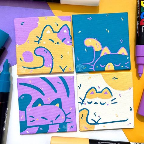 Mini Canvas Paintings, Posca Marker, Posca Art, Canvas Painting Designs, Cute Paintings, Small Canvas Art, Arte Sketchbook, Dessin Adorable, Mini Canvas Art