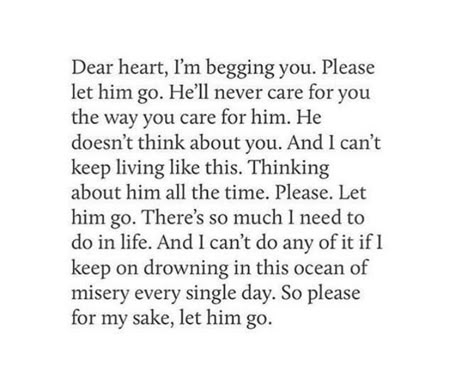 Let Him Go, Breakup Quotes, Heart Quotes, Crush Quotes, Deep Thought Quotes, Moving On, Move On, Real Quotes, Deep Thoughts