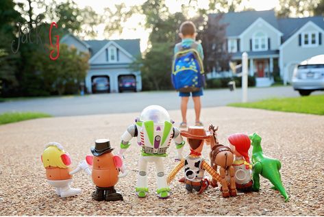 Toy Story First Day of School photo ideas School Photo Ideas, First Day Of School Photo, First Day Of School Pictures, Toy Story Theme, Ideal Toys, School Photo, Preschool Graduation, Holiday Snacks, Now Booking