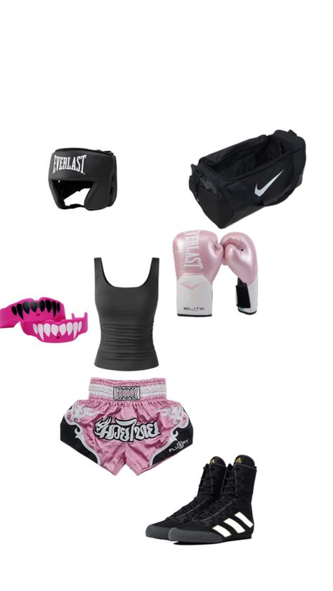 Women’s Boxing Outfits, Women Boxing Outfit, Boxing Girl Outfit, Muay Thai Outfit, Boxing Essentials, Female Boxer Aesthetic, Kickboxing Aesthetic, Boxing Outfit For Women, Kickboxing Outfit