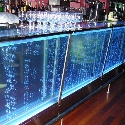 Fish Tank Bar, Counter Table Design, Aquarium Bar, Water Bar, Aquarium Glass, Glass Fish Tanks, Backyard Entertaining, Water Bubbles, Counter Table