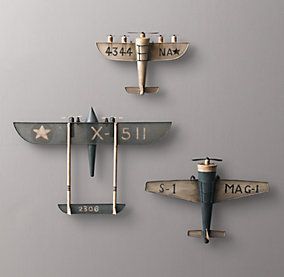 Vintage Airplane Decor Vintage Airplane Nursery, Airplane Wall Decor, Airplane Room, Restoration Hardware Baby, Aviation Decor, Airplane Nursery, Airplane Decor, Airplane Wall, Boy Nursery Ideas