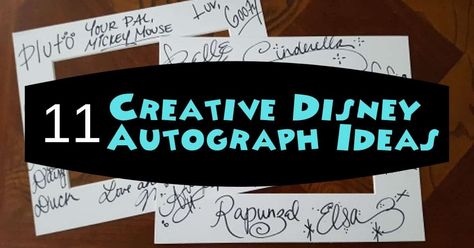 Disney Characters Signatures Ideas, Disney Character Signing Ideas, Autograph Display Ideas, Creative Disney Autograph Ideas, Disney Autograph Ornaments, Disney Character Signatures Ideas, Disney Signature Ideas, Disney Autograph Ideas, Disney World Autograph Book