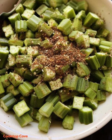 This is one of the best ways I've found to eat this dish Roasted Okra, Okra Recipe, Okra Recipes, Unique Vegetables, Southern Kitchen, Southern Kitchens, Lentil Curry, Keto Foods, Vegetarian Options