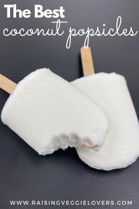 These coconut popsicles are my favorite frozen treat! They’re sweet, creamy, and filled with just the right amount of chewy coconut. YUM!

#coconut #popsicles #frozentreats Mexican Coconut Popsicles, Homemade Coconut Popsicles, Creamy Coconut Popsicles, Frozen Coconut Recipes, Coconut Cream Popsicle Recipes, Coconut Popsicle Recipes, Healthy Coconut Popsicles, Coconut Yogurt Popsicles, Coconut Cream Popsicles