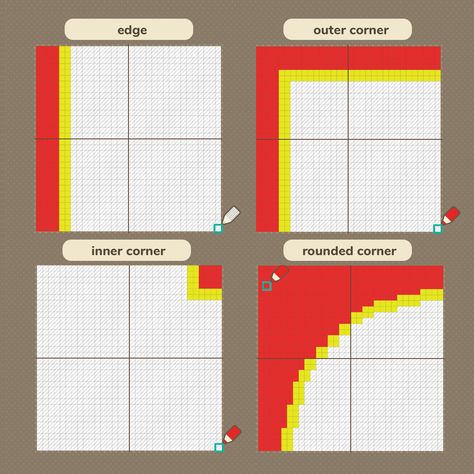 Acnh Path Pixel, Acnh Path Designs, Acnh Guide, Acnh Tips, Acnh Path, Path Edging, Acnh Paths, Acnh Patterns, Animals Crossing