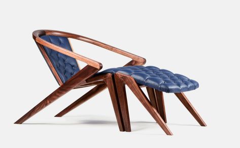 Lounge Chair - The Nobel Chair | AROUNDtheTREE Lounge Ottoman, Midcentury Decor, Wood Lounge Chair, Wood Chair Design, Lounge Chair And Ottoman, Lounge Chair Design, Armchair Furniture, Chaise Design, Leather Ottoman