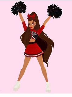 #USA Cartoon Cheerleader, Doodle Animation, Red Outfits, Animation Illustration, Cheer Stunts, Cheer Girl, Cheerleading Outfits, Cartoon Girl Drawing