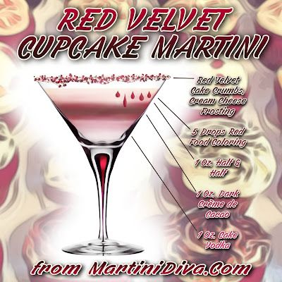 Red Velvet Espresso Martini, Cupcake Martini, Creamsicle Martini, Red Martini, Cake Vodka, Red Velvet Cupcake, Classic Cocktail Recipes, Alcoholic Drink, Martini Recipes