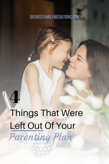 Co-parenting can have its challenges when both parents aren't on the same page. Here are 4 things to consider including in your parenting plan that the court won't #divorce #coparenting #parentingplan #parentingagreement #childrenofdivorce #divocetips Detailed Parenting Plan, Parenting Plan Custody Coparenting, Divorce Parenting Plan, Parenting Plans Coparenting, Parenting Plan Custody Template, Coparenting Goals, Parenting Plan Worksheet, Parenting Plan Custody, Divorce Coaching