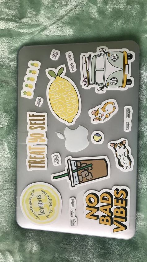 Laptop With Stickers, Macbook Case Stickers, Computer Illustration, Mac Stickers, Laptop Screen Repair, Laptop Case Stickers, Computer Humor, Cute Laptop Stickers, Laptops For Sale