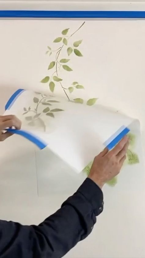 Stenciled Walls Ideas, Leaves Stencil, Leaf Wall Stencil, Tender Is The Night, Leaf Stencil, Leaf Template, Diy Network, Table Makeover, Diy Makeover