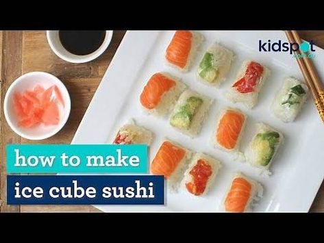 Ice Tray Sushi, Sushi Ice Cube Tray, Sushi In Ice Cube Tray, Ice Cube Tray Sushi, Ice Cube Sushi, Cube Sushi, Sushi Bites, Ice Cube Tray Hacks, Ice Cube Tray Recipes