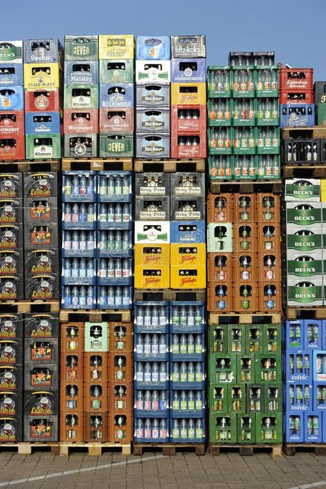 Stack of Beverage Crates. Crates filled with empty returnable bottles of differe , #AFF, #filled, #empty, #Crates, #Stack, #Beverage #ad Beer Crate, Milk Bottle, Wordpress Theme, Photo Image, Photo Wall, Editorial, Wordpress, Beer, Stock Photos