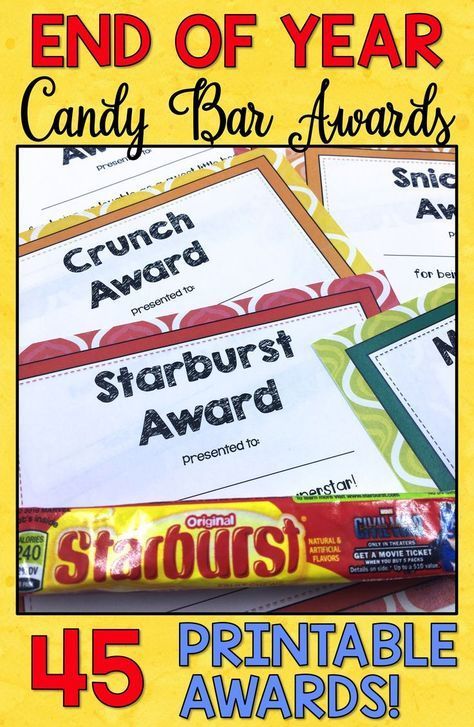 End of Year gifts for students are easy, affordable, and fun with these printable End of Year Awards! Candy Bar Awards are perfect for elementary, middle school, and high school students. Teachers, use these ideas for fun end of year activities in your classroom during this hectic time of year. Click through to see the list of Candy Bar Awards! Baseball Awards, Candy Awards, Classroom Certificates, List Of Candy, Candy Bar Awards, End Of The Year Celebration, End Of Year Awards, Countdown To Summer, Classroom Awards