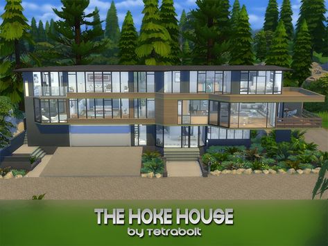 Mod The Sims - The Hoke House (Twilight Cullen House) Cullen House Twilight, Cullen House, Twilight House, Sims 4 House Building, Outdoor Retreat, Sims 4 Houses, Sims House, City Living, Small Wall