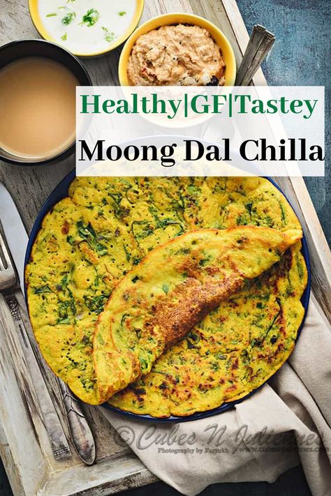 Dal Chilla, Moong Dal Chilla, Indian Pancakes, Moong Dal Recipe, Easiest Breakfast, Ayurveda Recipes, Yellow Lentils, Gf Breakfast, Healthy Indian Recipes