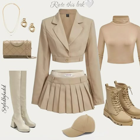 Y2k Fashion Outfits Aesthetic, Model Style Outfits, Luxury Outfit, Model Fashion, Dream Clothes Aesthetic, Elegant Beige Long Sleeve Cropped Jacket, Light Academia Aesthetic Outfit Girls, Old Money Outifts Girl, Daily Outfit Inspiration