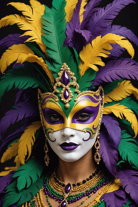 Behind the Masks: Unveiling the Magic of Mardi Gras in Louisiana Mardi Gras Photo Shoot, Vibrant Curtains, What Is Mardi Gras, Mardi Gras Halloween Costume, Mardi Gras Makeup, Mardi Gras Photos, Feather Arrangements, Madi Gras, Mardi Gras New Orleans