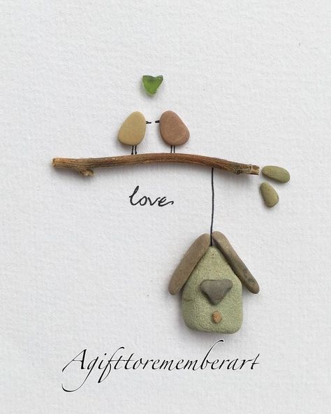 Nature Australia, Birds House, House Australia, Stone Pictures Pebble Art, Deco Nature, Beach Glass Art, Rock And Pebbles, Pebble Pictures, Sea Glass Crafts