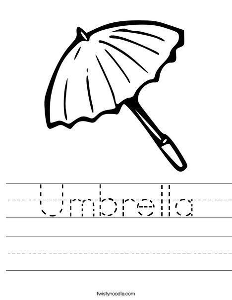 Umbrella Worksheet - Twisty Noodle Umbrella Worksheet, Trace And Color, Abc Worksheets, Twisty Noodle, Goals Worksheet, Animal Science, Handwriting Worksheets, Color Worksheets, Writing Worksheets