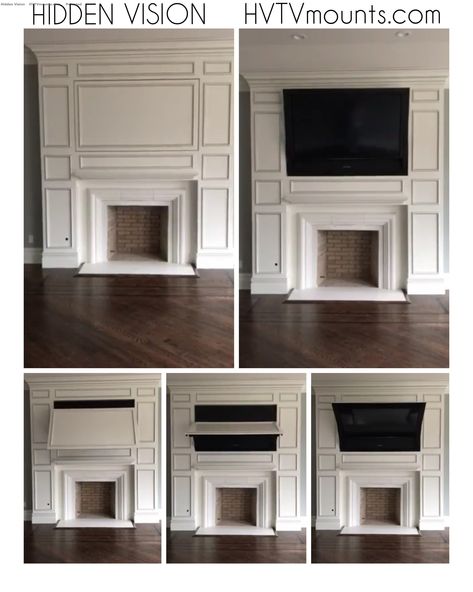 Hidden Tv Mount, Hide Tv Over Fireplace, Tv Above Fireplace, Above Fireplace, Tv Over Fireplace, Hidden Tv, Tv Mounts, Custom Kitchen Cabinets, Shed Design