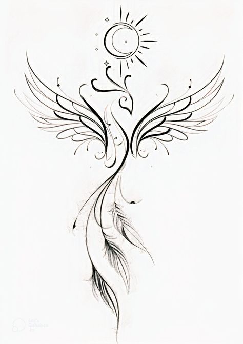 Ideas tattoo for woman Phenix Tattoo Meaning, Phoenix Henna Design, Pheonix Tattoo Rising From Lotus, Phoenix Tattoo Feminine Forearm, Powerful Feminine Tattoos, Tiny Phoenix Tattoo, Phoenix Tattoo Design Feminine, Small Elegant Tattoos, Rising Phoenix Tattoo Feminine