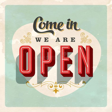 Come In We Are Open, Vintage Store Signs, We Are Open Sign, Open & Closed Signs, Open Sign, Retro Diner, Open Signs, Retro Sign, We Are Open