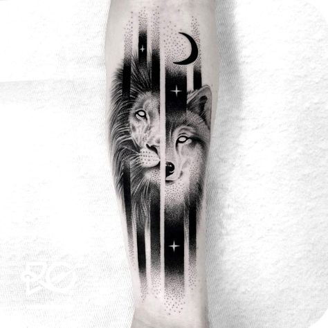 Tattoos Representing Strength, Tattoo Stockholm, Wolf Tattoos Men, Night Lords, Lion Tattoo Sleeves, Wolf Tattoo Sleeve, Geometric Wolf, Lion Head Tattoos, Lion Tattoo Design