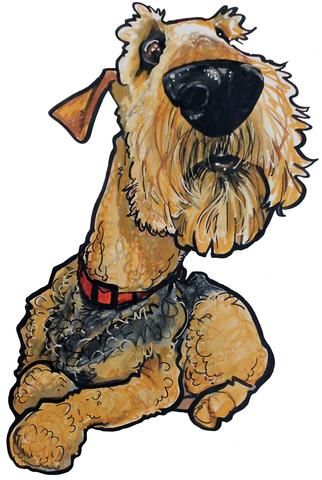 Dog Characters, Dog Caricature, Portraits Pop Art, Airedale Dogs, Animal Caricature, American Pit Bull Terrier, Dog Crafts, Airedale Terrier, Bull Terrier Dog