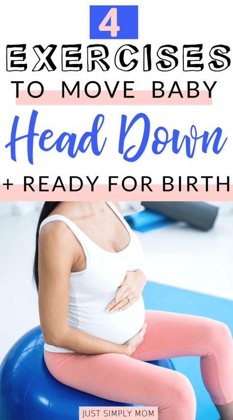 4 Exercises to Turn Your Baby into the Head Down Birthing Position - Just Simply Mom Breech Baby Exercises, Transverse Baby, Pregnancy Exercise Third Trimester, Turn A Breech Baby, Breech Babies, Spinning Babies, Third Trimester Pregnancy, Natural Delivery, Baby Workout