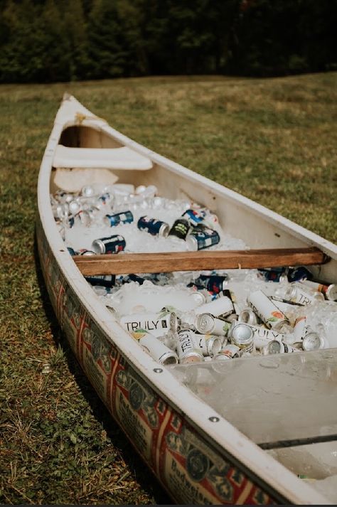 Beer canoe, wedding, fall, rustic, farm, craft beer, IPA, Hannah Flores Photography Wedding Beer Station, Beer Canoe, Wedding Keg, Fall Lake Wedding, Canoe Wedding, Wedding Drinks Reception, Wedding Drink Station, Lake Placid New York, Food Truck Wedding